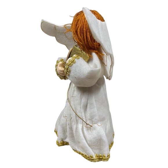 Angel Tree Topper Farmhouse Cloth Vintage Naturaltrim Retro Redhead Kitsch Decor - Picture 4 of 10